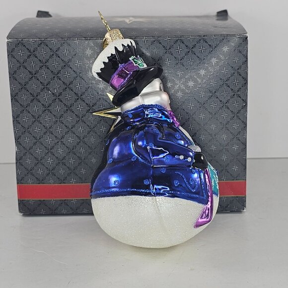 Christopher Radko Mayor Snowfrost Blown Glass Ornament Christmas Snowman - Picture 5 of 9